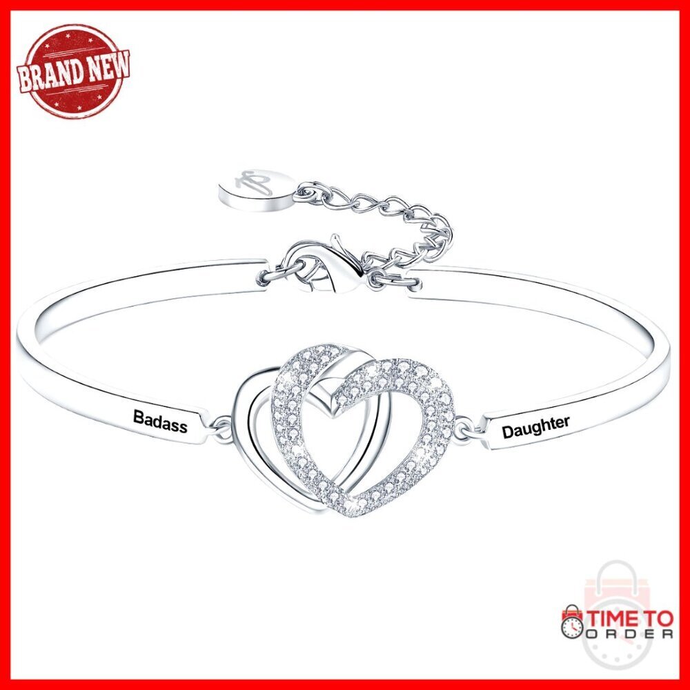 Elegant Bangle Bracelet with Engraved Sentiment Classic Minimal Jewelry Gift
